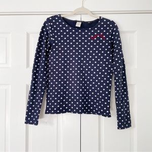 SCOTCH & SODA Navy Polkadot French Bonjour Lundi Top